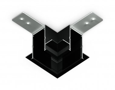 Фотография товара 'Ambrella GL1040 Коннектор угловой для встраиваемого шинопровода под ГКЛ 12,6мм Magnetic 220V BK'