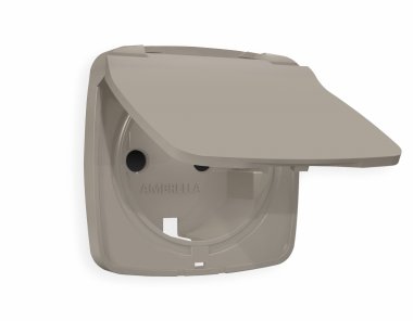 Фотография товара 'Ambrella OP3680 Лицевая панель OMEGA (Серо-бежевый матовый) для электрической розетки'