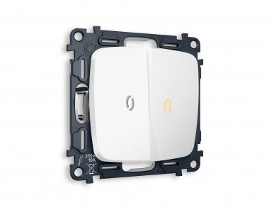 Фотография товара 'Ambrella MO124030 Комплект механизма 2-клавишного проходного выключателя с подсветкой 3200K'