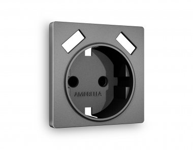 Фотография товара 'Ambrella AP6590 Лицевая панель ALFA (Антрацит серый) для электрической розетки'