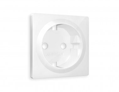Фотография товара 'Ambrella AP1060 Лицевая панель ALFA (Белый глянец) для электрической розетки с заземлением'