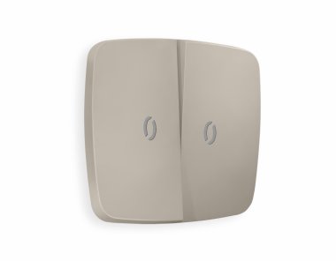 Фотография товара 'Ambrella OP3640 Лицевая панель OMEGA (Серо-бежевый матовый) для 2-клавишных выключателей'