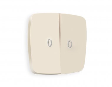 Фотография товара 'Ambrella OP3240 Лицевая панель OMEGA (Бежевый матовый) для 2-клавишных выключателей'