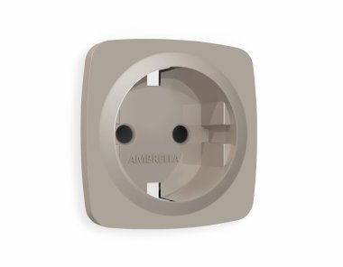 Фотография товара 'Ambrella OP3670 Лицевая панель OMEGA (Серо-бежевый матовый) для электрической розетки'