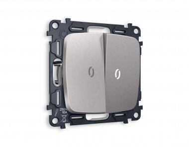 Фотография товара 'Ambrella MO504035 Комплект механизма 2-клавишного проходного выключателя с подсветкой 5600K'