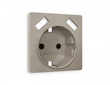 Фотография товара 'Ambrella AP3690 Лицевая панель ALFA (Серо-бежевый матовый) для электрической розетки'