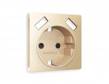 Фотография товара 'Ambrella AP6090 Лицевая панель ALFA (Шампань) для электрической розетки'