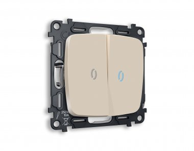 Фотография товара 'Ambrella MO324020 Комплект механизма 2-клавишного выключателя с подсветкой 10000K'