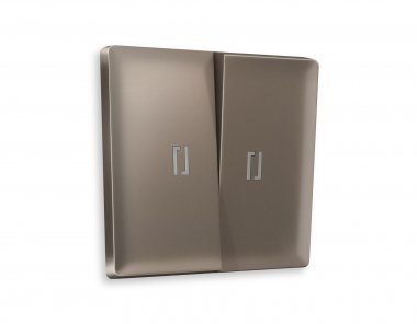 Фотография товара 'Ambrella AP6340 Лицевая панель ALFA (Темная бронза матовый) для 2-клавишных выключателей'