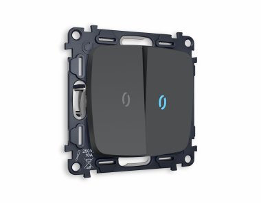 Фотография товара 'Ambrella MO904040 Комплект механизма 2-клавишного проходного выключателя с подсветкой 10000K'