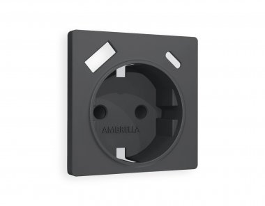 Фотография товара 'Ambrella AP9100 Лицевая панель ALFA (Графит Мягкое касание) для электрической розетки'