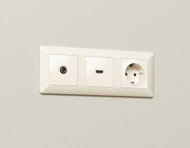 Фотография товара 'Ambrella MA333030 Комплект механизма TV розетки проходной ALFA'