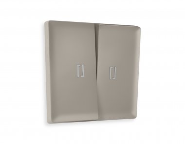 Фотография товара 'Ambrella AP3640 Лицевая панель ALFA (Серо-бежевый матовый) для 2-клавишных выключателей'