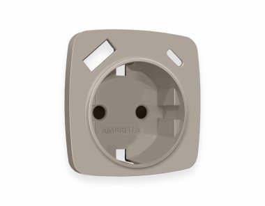 Фотография товара 'Ambrella OP3700 Лицевая панель OMEGA (Серо-бежевый матовый) для электрической розетки'