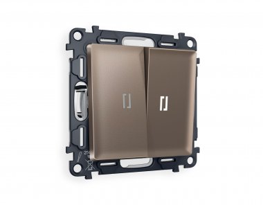 Фотография товара 'Ambrella MA634035 Комплект механизма 2-клавишного проходного выключателя с подсветкой 5600K'