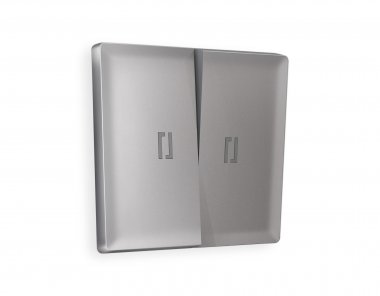 Фотография товара 'Ambrella AP5040 Лицевая панель ALFA (Сталь матовый) для 2-клавишных выключателей'