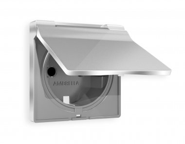 Фотография товара 'Ambrella AP4080 Лицевая панель ALFA (Серебро глянец) для электрической розетки'