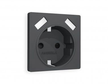 Фотография товара 'Ambrella AP9090 Лицевая панель ALFA (Графит Мягкое касание) для электрической розетки'