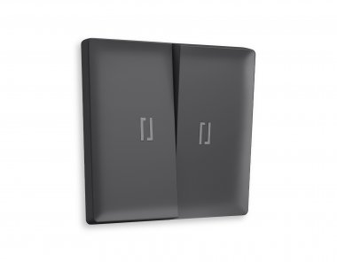 Фотография товара 'Ambrella AP9040 Лицевая панель ALFA (Графит Мягкое касание) для 2-клавишных выключателей'