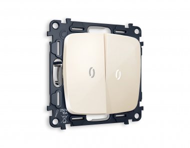 Фотография товара 'Ambrella MO304035 Комплект механизма 2-клавишного проходного выключателя с подсветкой 5600K'