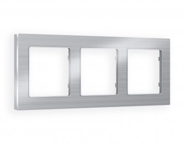 Фотография товара 'Ambrella AF550103 Рамка ALFA Platos (Серебро Металл шлифованный) 3-ая'