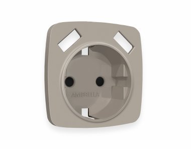 Фотография товара 'Ambrella OP3690 Лицевая панель OMEGA (Серо-бежевый матовый) для электрической розетки'