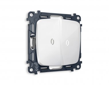 Фотография товара 'Ambrella MO104035 Комплект механизма 2-клавишного проходного выключателя с подсветкой 5600K'