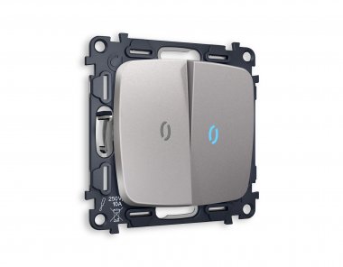 Фотография товара 'Ambrella MO504040 Комплект механизма 2-клавишного проходного выключателя с подсветкой 10000K'