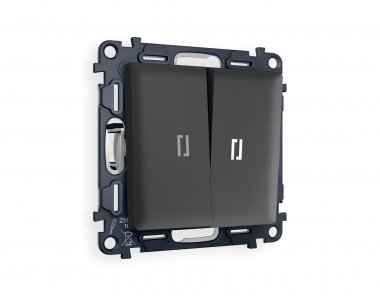 Фотография товара 'Ambrella MA904035 Комплект механизма 2-клавишного проходного выключателя с подсветкой 5600K'