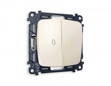 Фотография товара 'Ambrella MO304030 Комплект механизма 2-клавишного проходного выключателя с подсветкой 3200K'