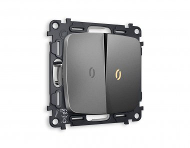 Фотография товара 'Ambrella MO654030 Комплект механизма 2-клавишного проходного выключателя с подсветкой 3200K'