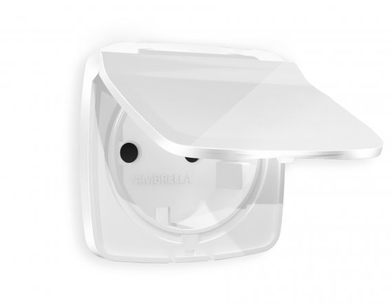 Фотография товара 'Ambrella OP1080 Лицевая панель OMEGA (Белый глянец) для электрической розетки с заземлением'