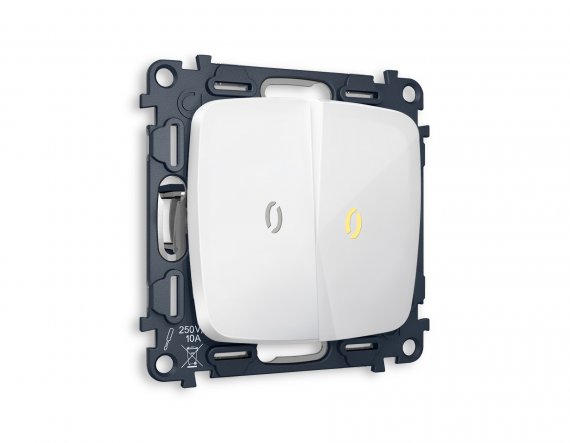 Фотография товара 'Ambrella MO104010 Комплект механизма 2-клавишного выключателя с подсветкой 3200K'