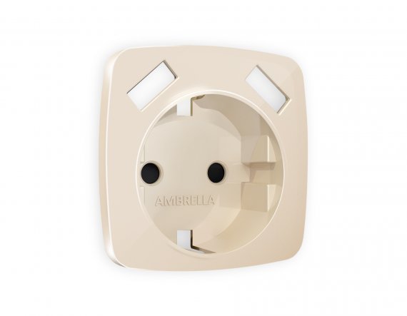 Фотография товара 'Ambrella OP3090 Лицевая панель OMEGA (Бежевый глянец) для электрической розетки'