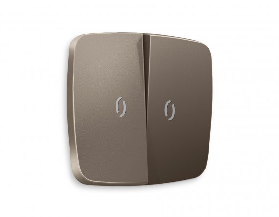 Фотография товара 'Ambrella OP6340 Лицевая панель OMEGA (Темная бронза матовый) для 2-клавишных выключателей'