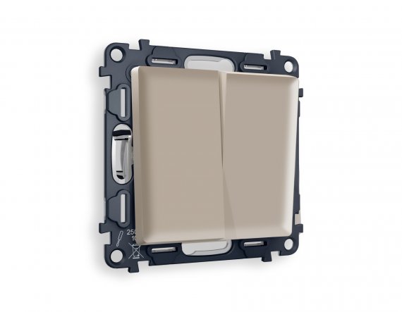 Фотография товара 'Ambrella MA363020 Комплект механизма 2-клавишного проходного выключателя ALFA'