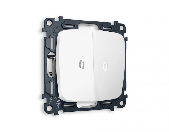 Фотография товара 'Ambrella MO124035 Комплект механизма 2-клавишного проходного выключателя с подсветкой 5600K'