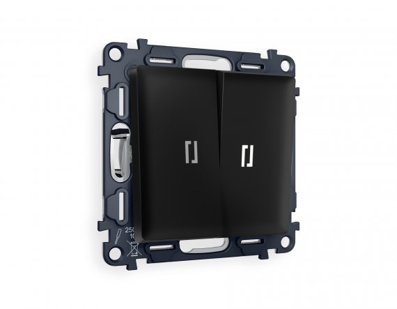 Фотография товара 'Ambrella MA804035 Комплект механизма 2-клавишного проходного выключателя с подсветкой 5600K'