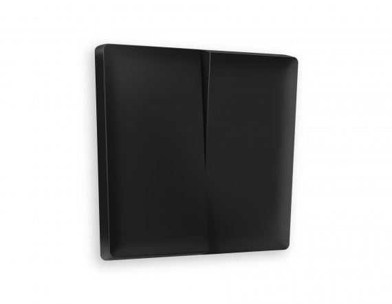 Фотография товара 'Ambrella AP8030 Лицевая панель ALFA (Черный матовый) для 2-клавишных выключателей'