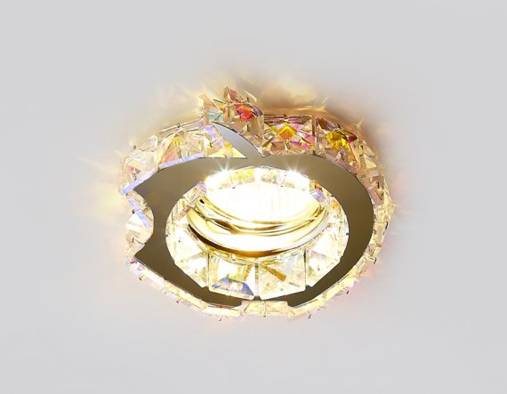 Фотография товара 'Ambrella Встраиваемый точечный светильник хром/перламутровый хрусталь'