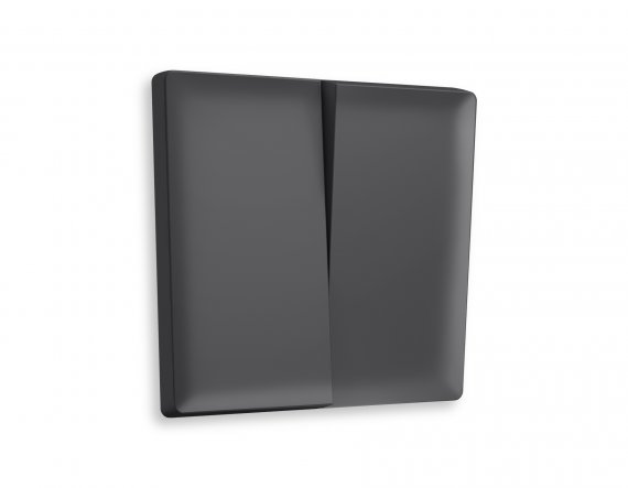 Фотография товара 'Ambrella AP9030 Лицевая панель ALFA (Графит Мягкое касание) для 2-клавишных выключателей'