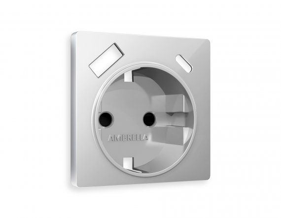 Фотография товара 'Ambrella AP4100 Лицевая панель ALFA (Серебро глянец) для электрической розетки'