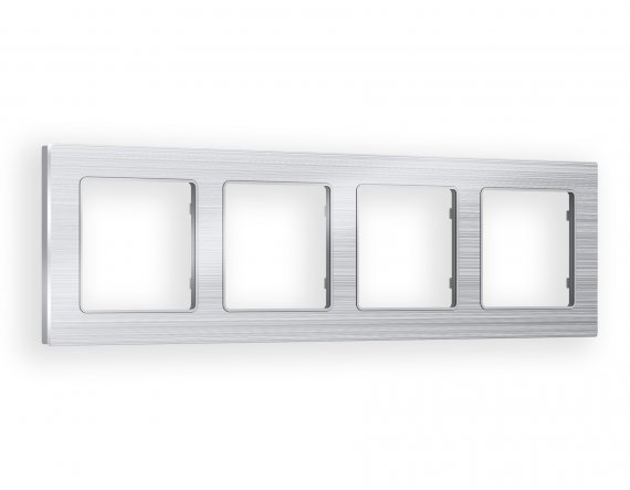 Фотография товара 'Ambrella AF550104 Рамка ALFA Platos (Серебро Металл шлифованный) 4-ая'