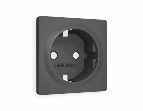 Фотография товара 'Ambrella AP9060 Лицевая панель ALFA (Графит Мягкое касание) для электрической розетки'