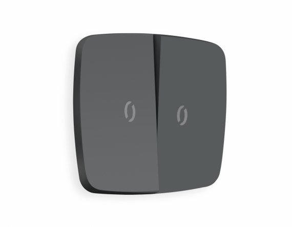 Фотография товара 'Ambrella OP9040 Лицевая панель OMEGA (Графит Мягкое касание) для 2-клавишных выключателей'