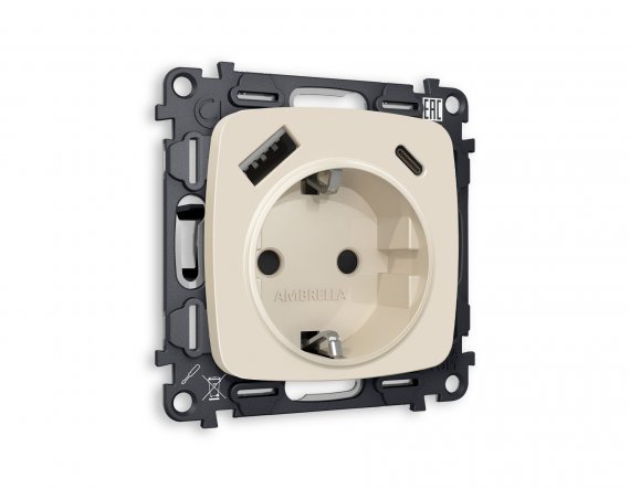 Фотография товара 'Ambrella MO330010 Комплект механизма электрической розетки OMEGA'