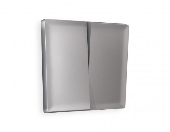 Фотография товара 'Ambrella AP5030 Лицевая панель ALFA (Сталь матовый) для 2-клавишных выключателей'