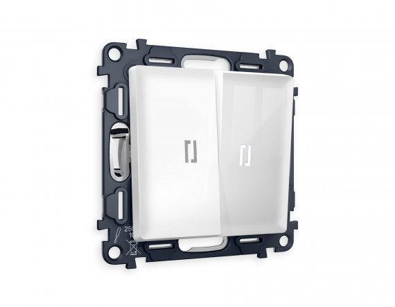 Фотография товара 'Ambrella MA104035 Комплект механизма 2-клавишного проходного выключателя с подсветкой 5600K'