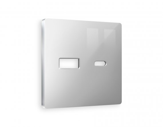 Фотография товара 'Ambrella AP4110 Лицевая панель ALFA (Серебро глянец) для розетки 2USB тип A+C'