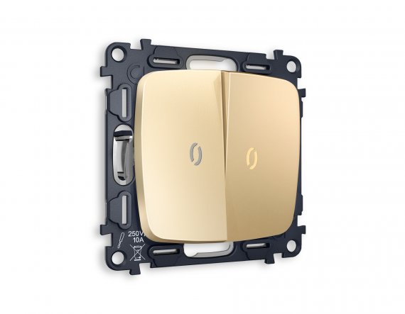 Фотография товара 'Ambrella MO604010 Комплект механизма 2-клавишного выключателя с подсветкой 3200K'